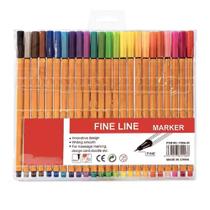 Kit 24 Canetas Fine Line Maker Coloridas Ponta Fina 0.4 Mm