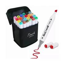 Kit 24 canetas marcadoras profissionais colorir desenhar pontas duplas para estudantes artistas - Dark