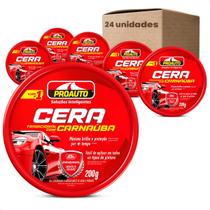 Kit 24 Ceras Pasta Automotiva Tradicional com Carnaúba 200g Proauto