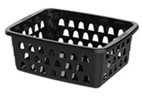 Kit 24 Cesto Multiuso Pequeno Preto 12X6X16Cm Pp Uninjet 058