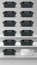 Kit 24 Cesto Organizador Retangular Plástico 1.4L