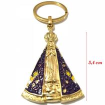 Kit 24 Chaveiro Nossa Senhora Aparecida Dourado