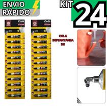 Kit 24 Cola Super Cola Instantânea 3G Multiuso Cola Cerâmica Silicone Madeira Vidro Artefatos Kit 24 Cola Super Cola Instantânea 3G Multiuso Cola Cerâmica Silicone Madeira Vidro Artefatos