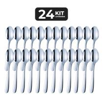 Kit 24 colher de mesa inox acabamento brilho - linha eros