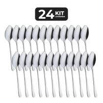 Kit 24 colher de mesa inox acabamento brilho -linha pallas