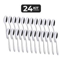 Kit 24 colher de mesa inox acabamento brilho - linha selene