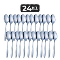 Kit 24 colher de sobremesa inox acabamento brilho - linha pallas