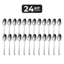 Kit 24 colher de sobremesa inox acabamento brilho - linha selene