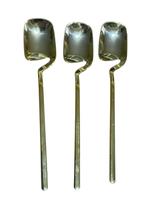 Kit 24 colheres Sobremesa Suspensa Dourada Plástico 14cm