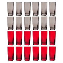 Kit 24 Copos 320ML 12 Vermelho e 12 Cinza Agua Suco Eventos Kit 24 Copos 320ML 12 Vermelho e 12 Cinza Agua Suco Eventos