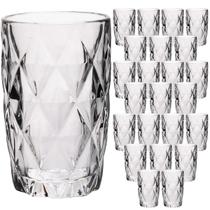 Kit 24 Copos de Vidro Luxo Diamante Incolor 350ml Grosso Resistente Drinks Diamond Kit 24 Copos de Vidro Luxo Diamante Incolor 350ml Grosso Resistente Drinks Diamond