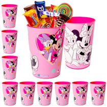 Kit 24 Copos Minnie 320ml Plasútil Lembrança de Aniversário Infantil