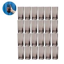 kit 24 Copos Texas Quadrado Vidro Cinza Mesa Posta Chique 320ml kit 24 Copos Texas Quadrado Vidro Cinza Mesa Posta Chique 320ml