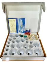 Kit 24 Copos Ventosa Ventosaterapia Guasha Cupping Vacuoterapia Massoterapia Sucção Vácuo + Bomba