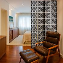 Kit 24 Decoração de MDF na cor preta divisória de ambiente interno painel premium kit painel