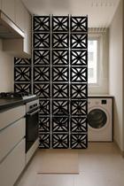 Kit 24 decorativo de MDF na cor preta divisória de ambiente painel cozinha sala escritório premium
