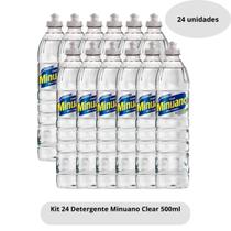 Kit 24 Detergente Lava Louças Minuano Clear 500ml