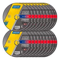 Kit 24 Disco De Corte Norton Serra Standard 4.1/2 Aço Carbono Inox Cor Cinza