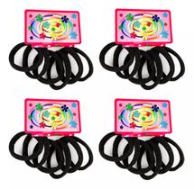 Kit 24 Elásticos Xuxinhas Rabicó Para Cabelo - Cor Preto