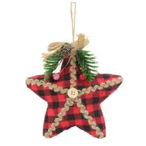 Kit 24 Enfeite árvore Natal Pendente Natalino Estrela 15cm