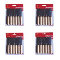 Kit 24 Espátulas P/Manteiga Geleia Patê Em Inox Cabo Madeira