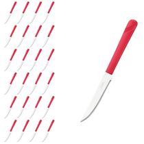 Kit 24 Facas Restaurante Inox e Plástico Vermelho Luna Kit 24 Facas Restaurante Inox e Plástico Vermelho Luna