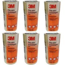 Kit 24 Fita Adesiva 301 Embalagem 3M Transparente 48MM X 50M
