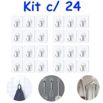 kit 24 GANCHOS ADESIVO multifuncional para cozinha banheiro azulejo vidro DUPLA FACE colante