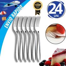 Kit 24 Garfo De Sobremesa Em Inox Garfinho Talher Para Bolo Doces Salgados Linha Premium