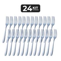 Kit 24 garfo de sobremesa inox acabamento brilho - linha selene