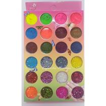 Kit 24 Glitter Flocado Colorido Neon