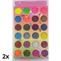 Kit 24 Glitter Flocado Colorido Neon