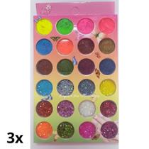 Kit 24 Glitter Flocado Colorido Neon