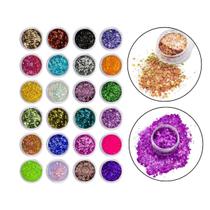 Kit 24 Glitters Flocado Decoração Unha Gel Nail Art Manicure