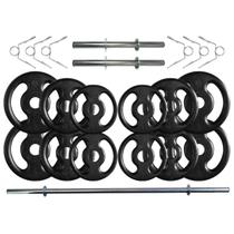 Kit 24 Kg de Anilhas Ferro Fundido + Barras de Supino e Halteres Kit 24 Kg de Anilhas Ferro Fundido + Barras de Supino e Halteres