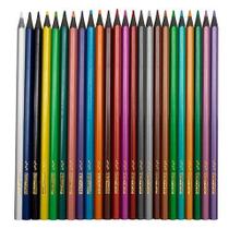 Kit 24 lápis de cor sextavado eco escolar - Filó Modas