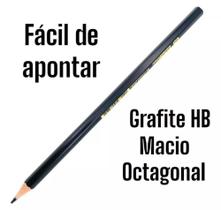 Kit 24 lápis de escrever escolar formato sextavado alta qualidade