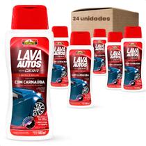 Kit 24 Lava Autos Shampoo com Cera Carnaúba Super Brilho Proauto 500ml