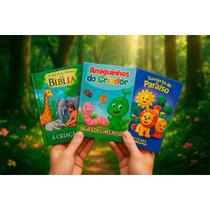 Kit 24 Livrinhos da Bíblia Infantil - Histórias da Bíblia, Amiguinhos do Criador e Turminha Paraíso