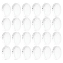 Kit 24 Luminária De Teto Redonda Led 24W Sobrepor 6500K Branco Frio Aluminio Pronta P/ Uso Quarto Sala Estar Jantar