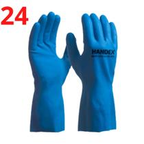 Kit 24 luva hand látex silver azul handex c.a 47063 Kit 24 luva hand látex silver azul handex c.a 47063