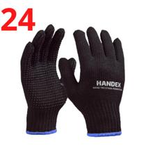 Kit 24 luva hand tricotada pigmentada preto handex c.a 46128