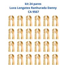 Kit 24 Luvas Multiuso Longatex Ranhurada Limpeza Danny CA 9567