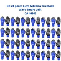 Kit 24 Luvas Proteção Nitrílica Tricotada Wave Smart EPI Volk CA 46803