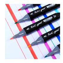 Kit 24 Marcadores de Ponta Dupla com Estojo Para Desenhos