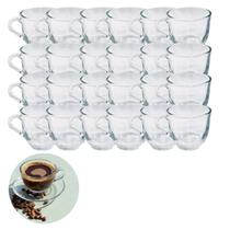 Kit 24 Melhores Xicaras De Cafe/ Cha 150ML Vidro Transparente