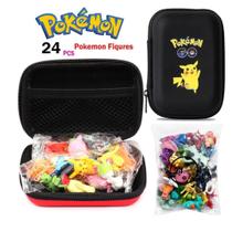 Kit 24 Mini Bonecos Pokémon Go Colecionáveis + Estojo Mini Bolsa