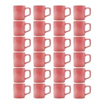 kit 24 Mini Canecas Chá 80mL Xícaras Rosa Café Expresso