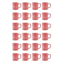 Kit 24 Mini Canecas Chá Rosa 80mL Xícara Café Expresso