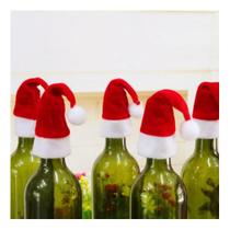 Kit 24 Mini Gorro Gorrinho Enfeite De Garrafa Pirulito Mesa Natal Papai Noel